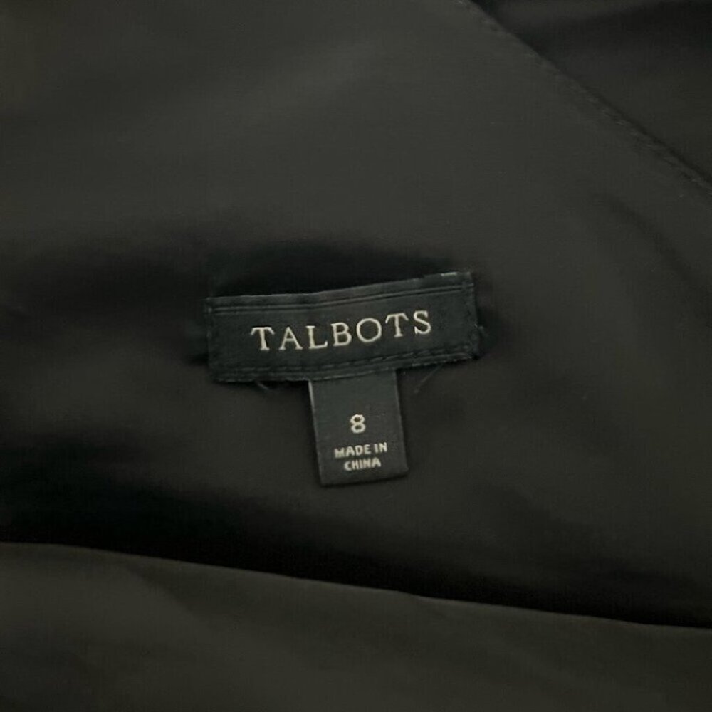 Talbots Black Textured Cross Back Sleeveless Dress - Picture 8 of 8